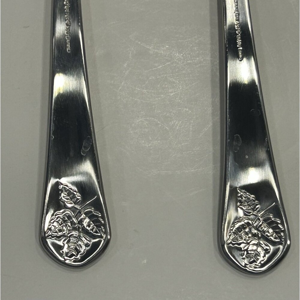 Yamazaki Gear TAPESTRY BOUQUET Serving Spoon and Fork Set Preowned Nice! - Picture 6 of 11